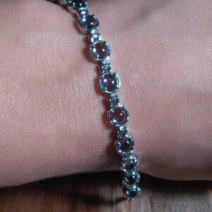 Pink Amethyst Stainless Steel Boho Bracelet
